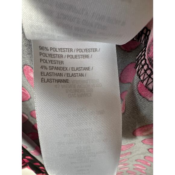 Susan Graver Printed Liquid Knit Tunic Top Long Sleeve V-Neck Red Pink Size 1X - Picture 11 of 13